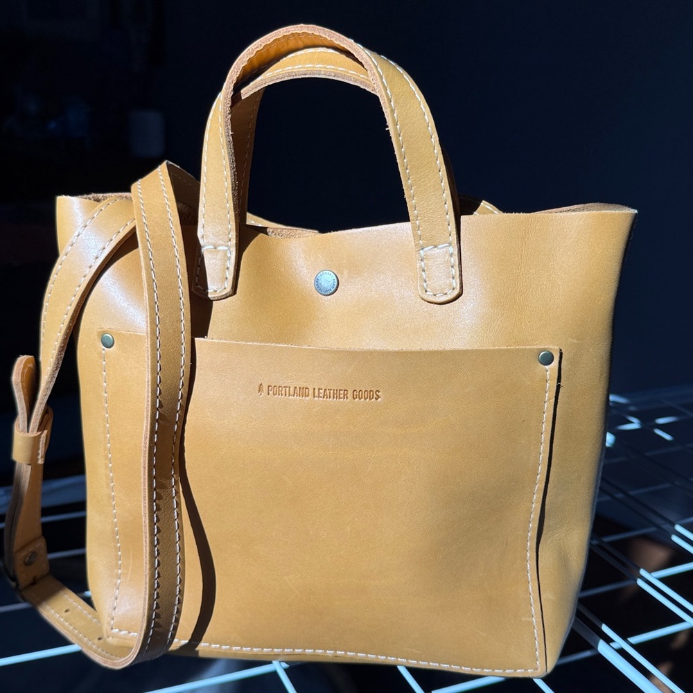 Portland Leather mini Crossbody, sunflower yellow
